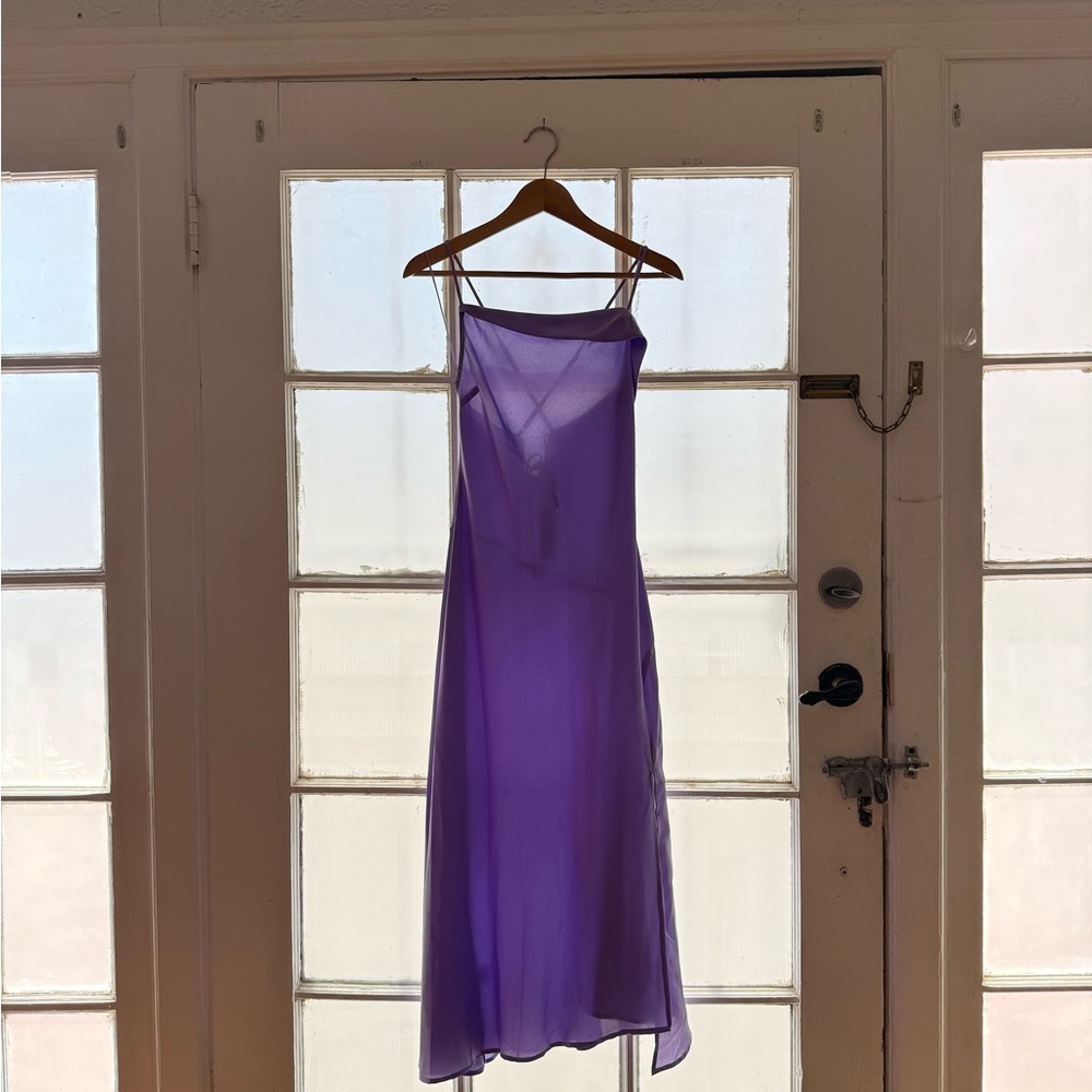 Astr Lavender Slip Dress with Thin Straps